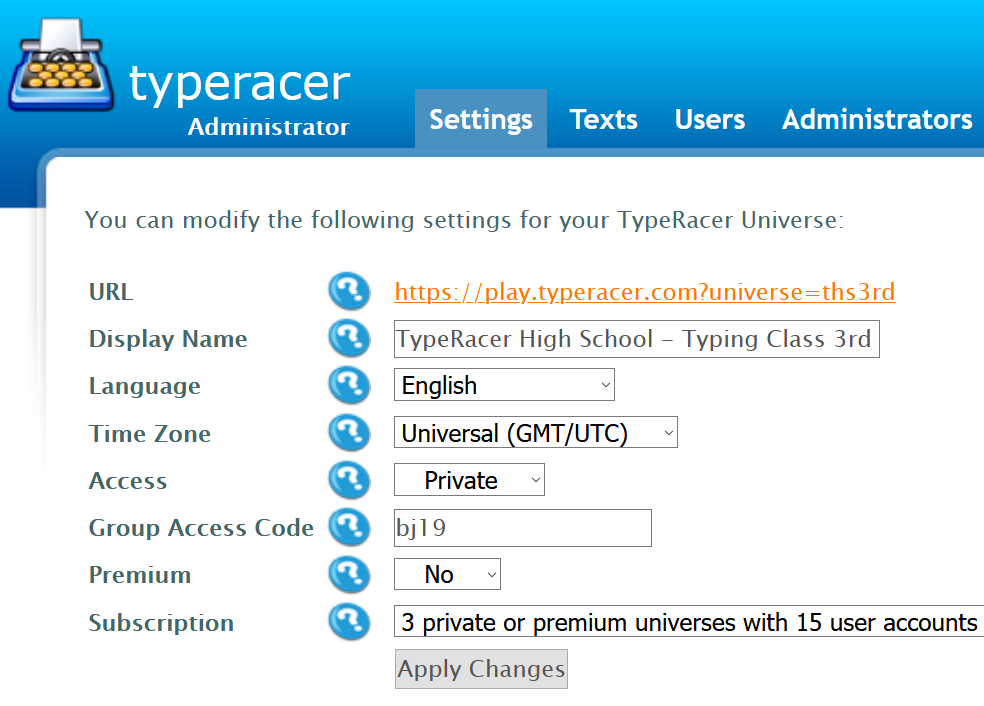 TypeRacer_Administration_-_Universe_Settings.png